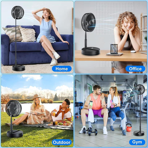 Portable Rechargeable Fan Green ABS 10W