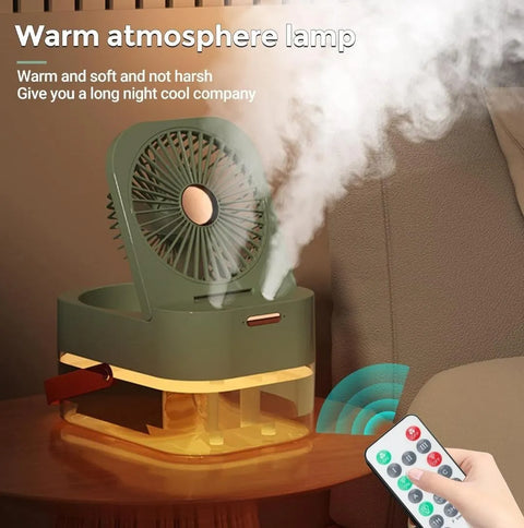 Remote Control Desk Fan with Mist & Warm Air