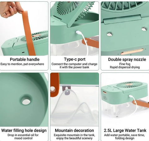 Remote Control Desk Fan with Mist & Warm Air