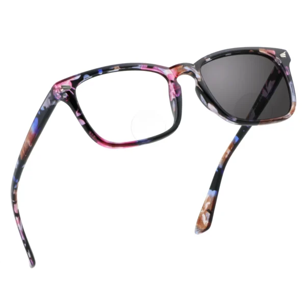 Transition Photochromic Dark Grey Sunglasses - Blue Floral