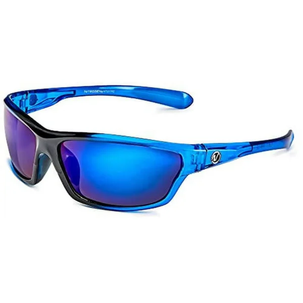 Polarized Wrap-Around Sport Sunglasses - Crystal Blue