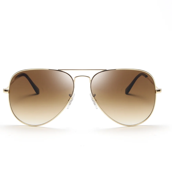 Aviator Sunglasses Lens Gold Frame Gradient Brown Lens - Image 2